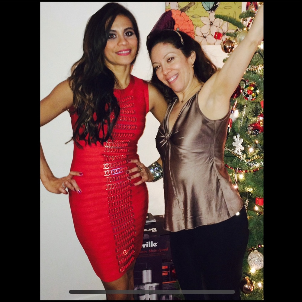 Body-con red dress  exactly like HERVE LEGER XS